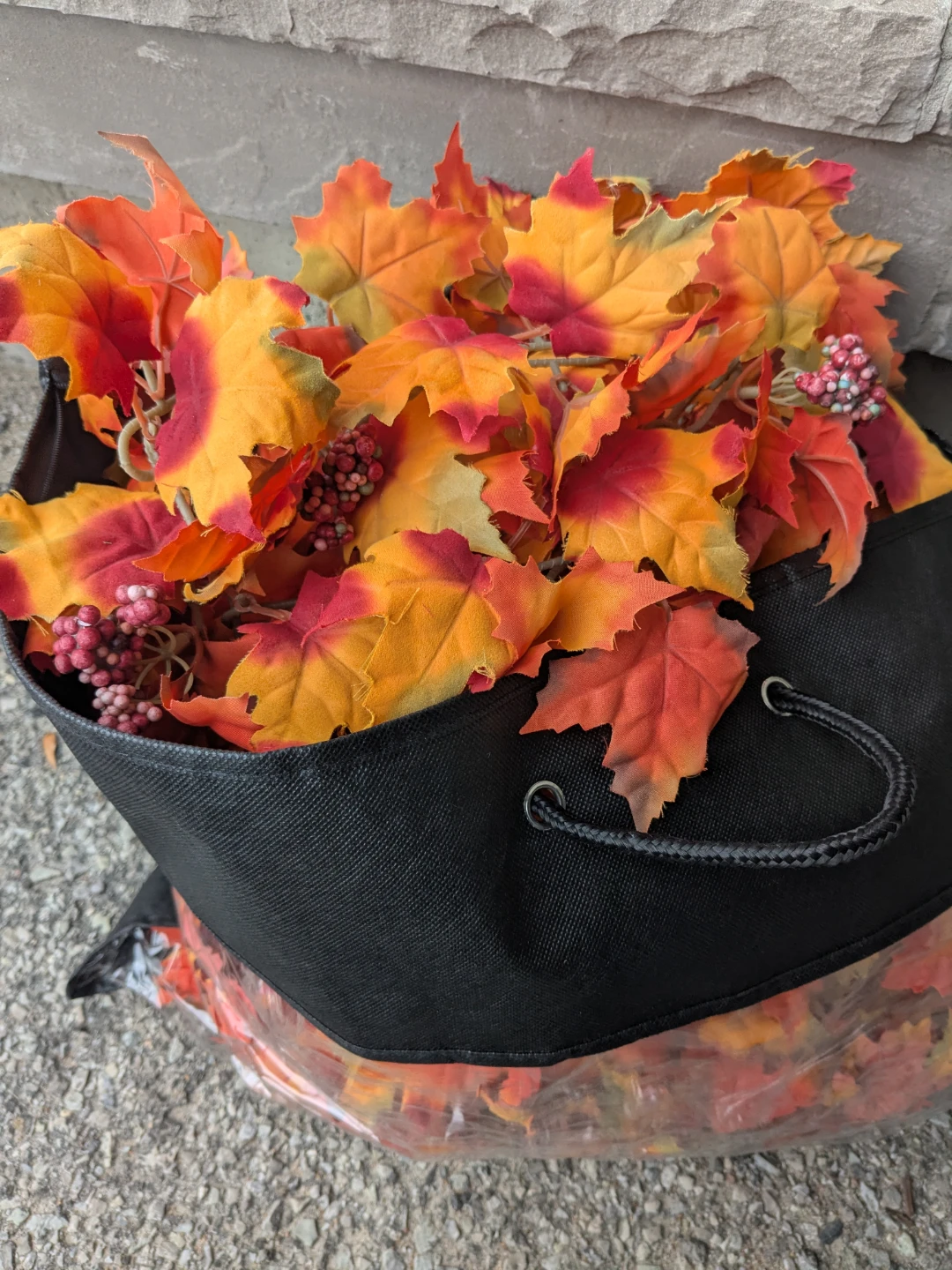 Artificial Fall Leaves and Berries Garland