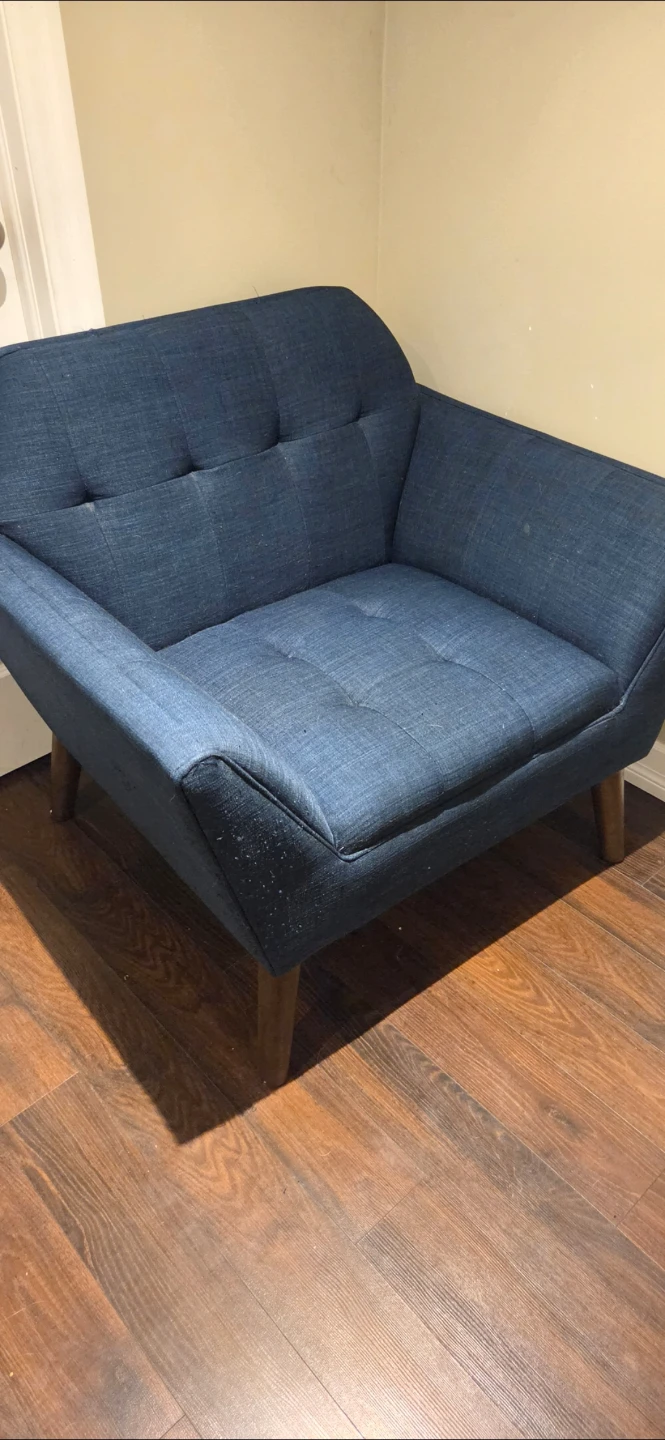 Mid-Century Style Blue Accent Armchair - photo 2