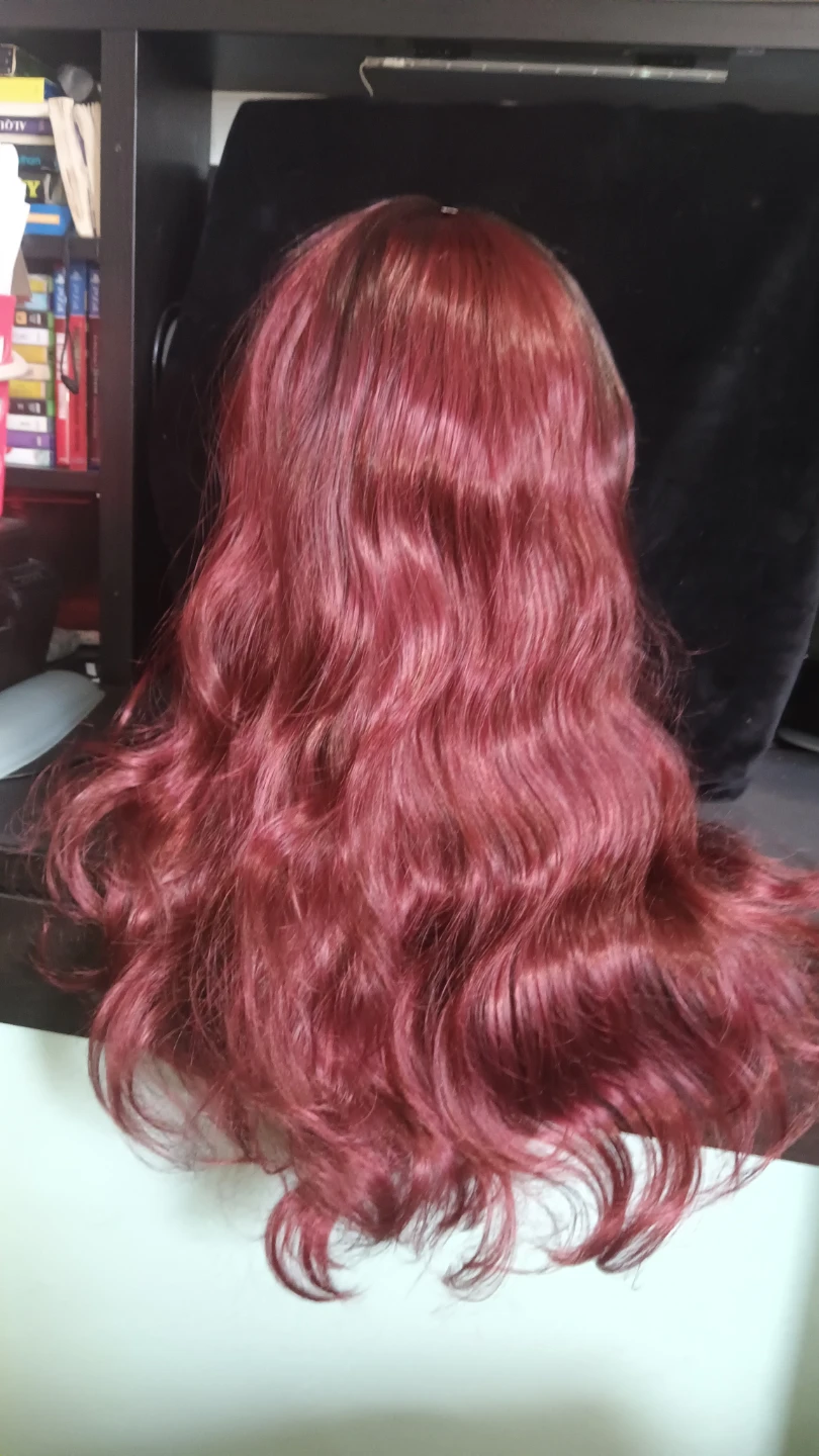 Burgundy and Black Wavy Synthetic Wig - photo 2