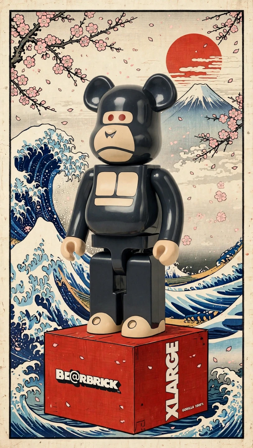 BEARBRICK XLARGE LITTLE FRIEND BLACK 1000%