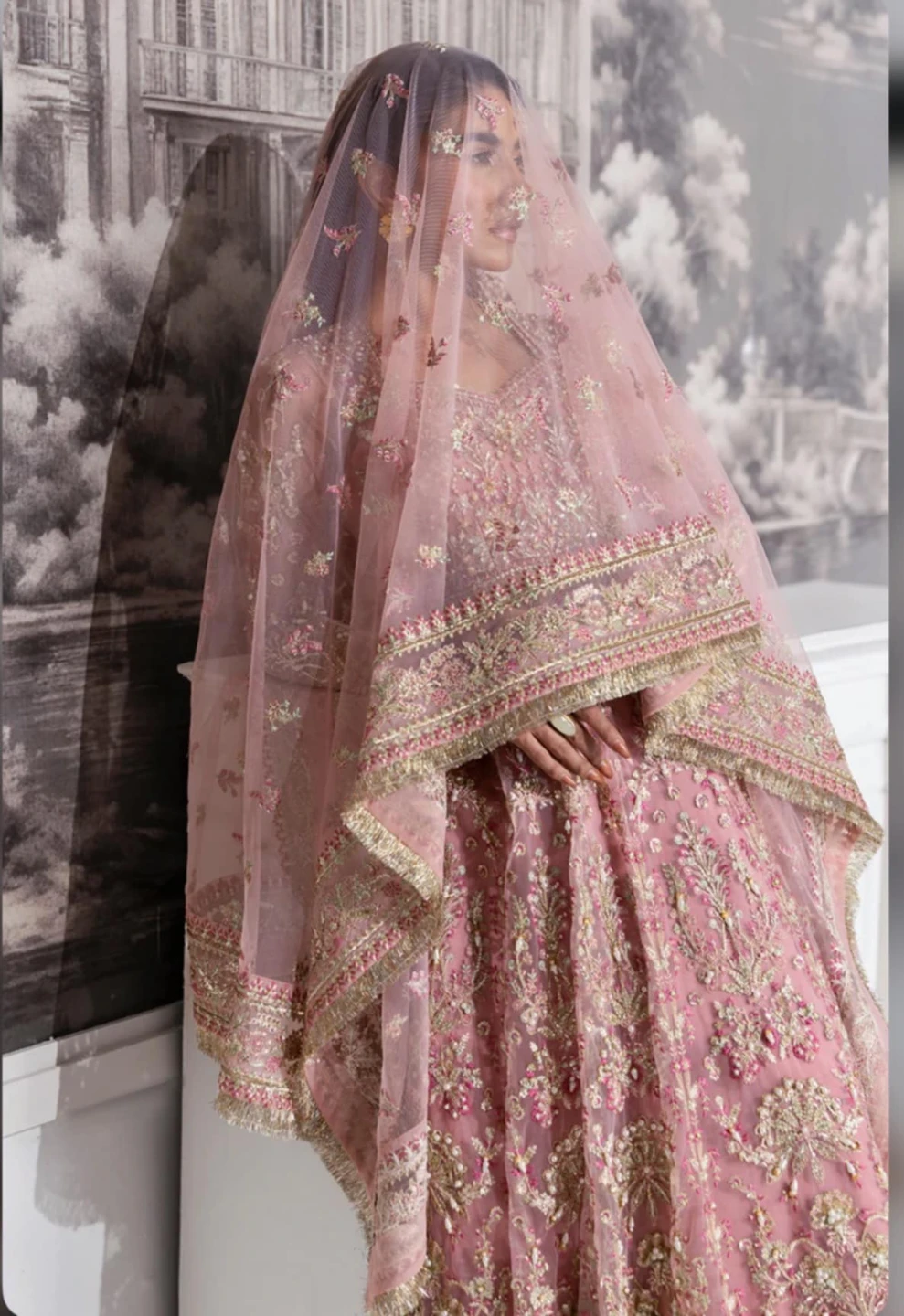 Pink Embroidered Lehenga Choli Set