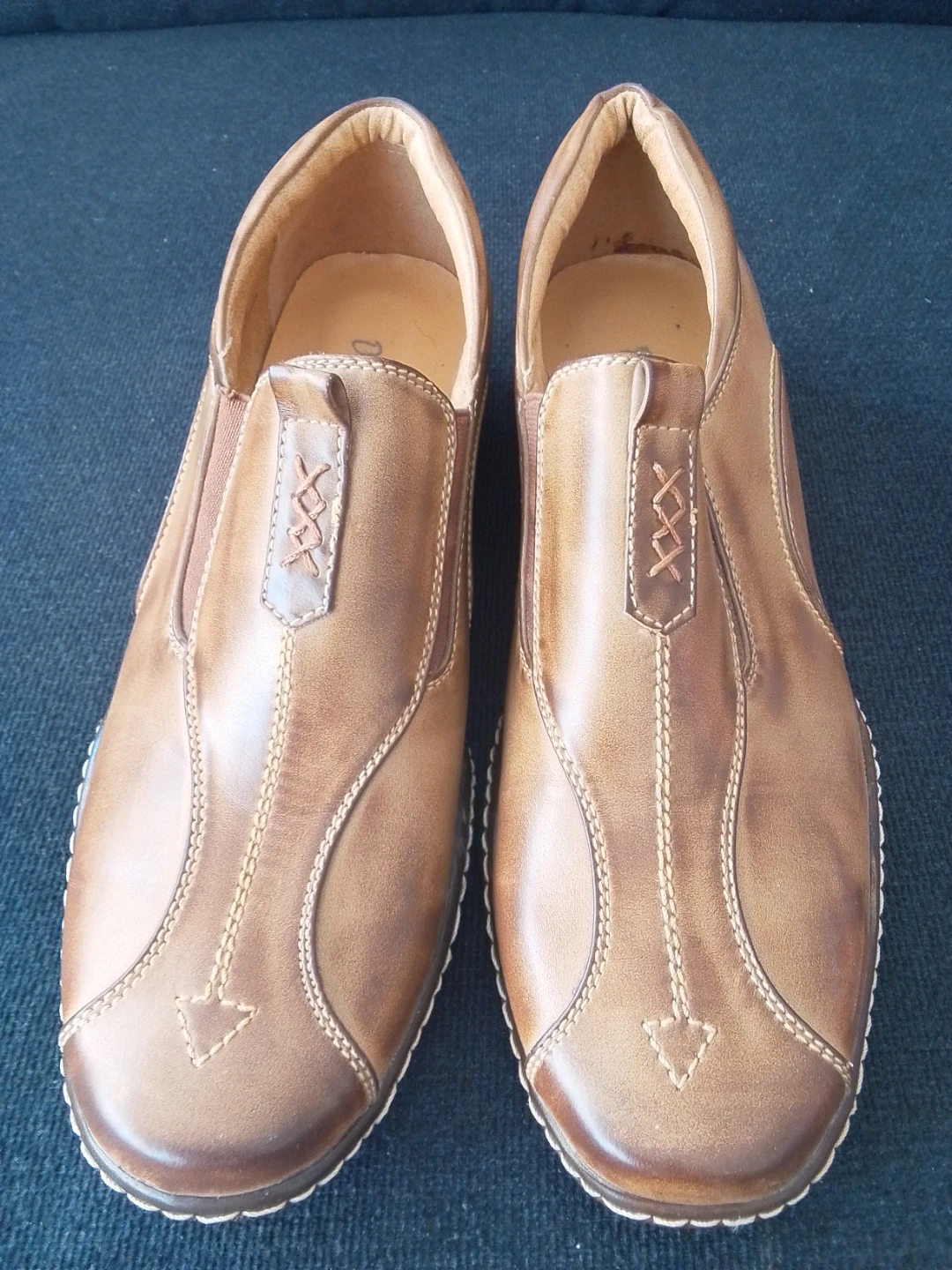 Del Garda Brown Leather Slip-On Shoes