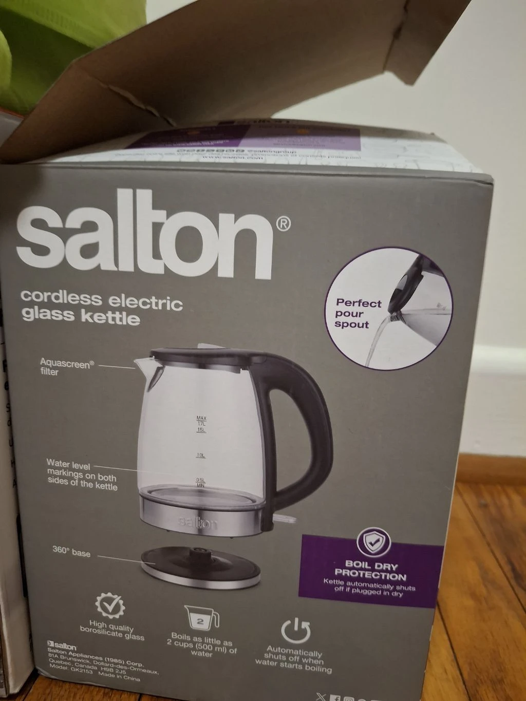Salton Cordless Electric Glass Kettle - photo 2