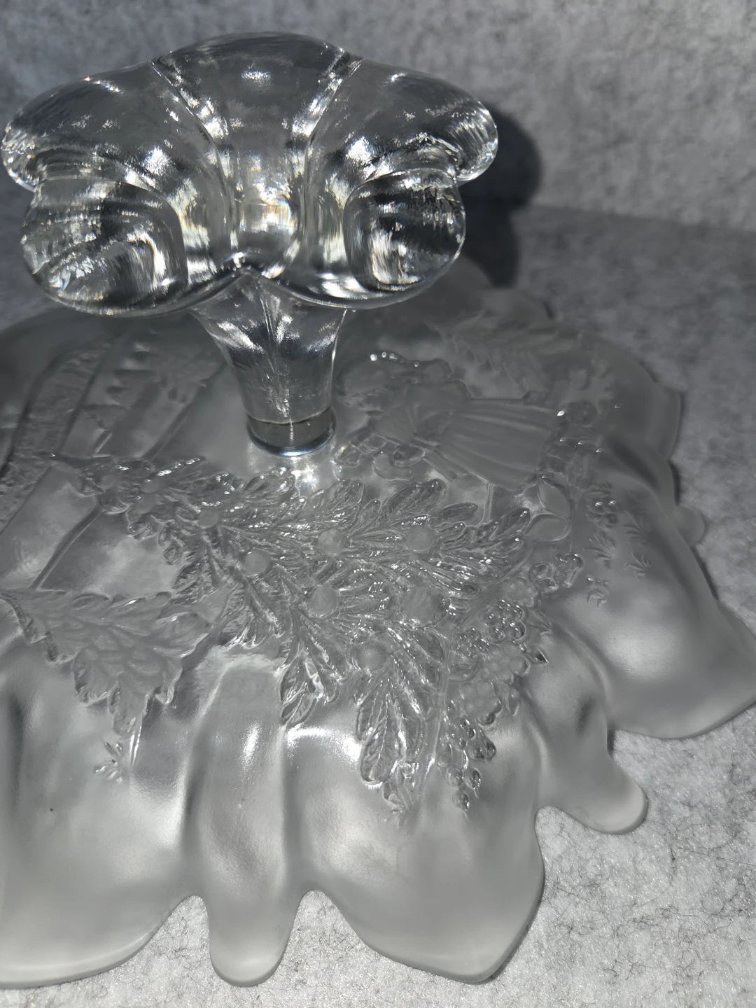 Frosted Glass Christmas Pedestal Dish - photo 5