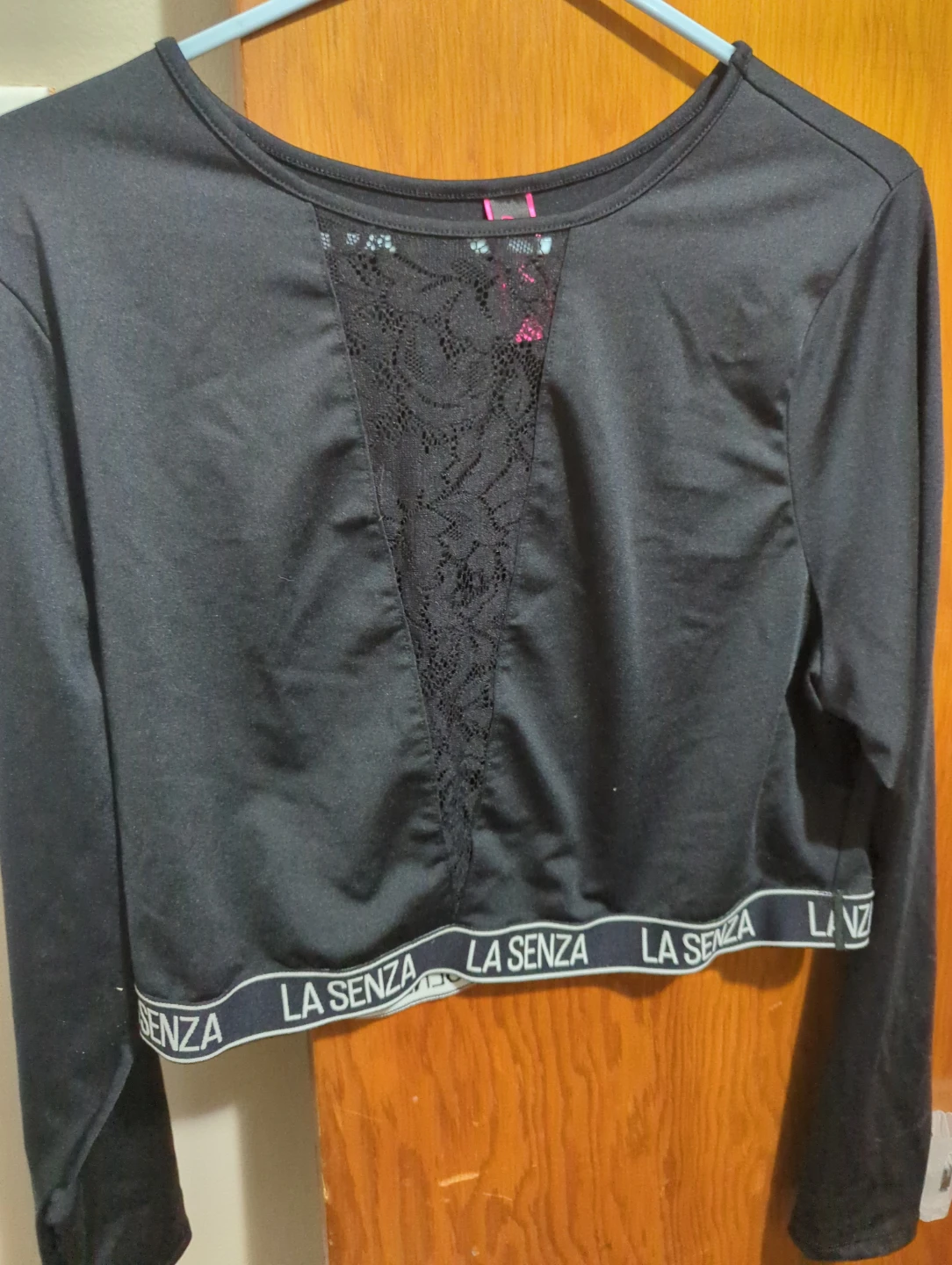La Senza black long-sleeve crop top