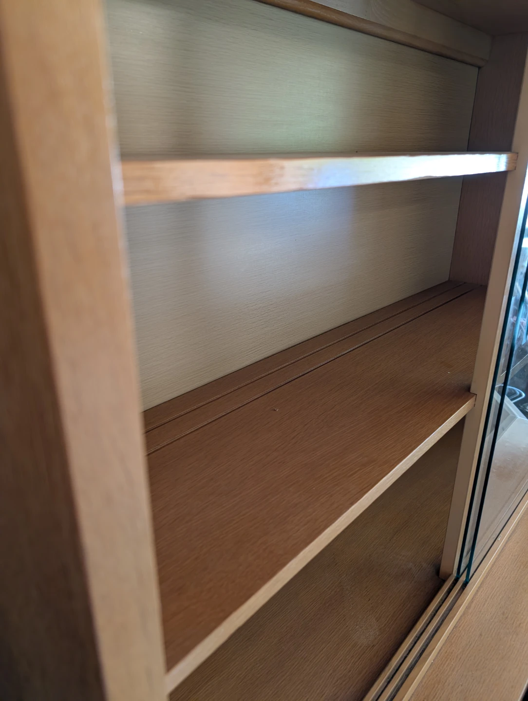 Wooden Hutch with Sliding Glass Doors - photo 2