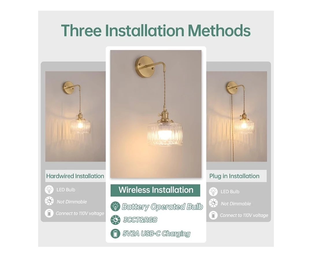 Set of Two Multifunctional Wireless Wall Sconces - photo 3