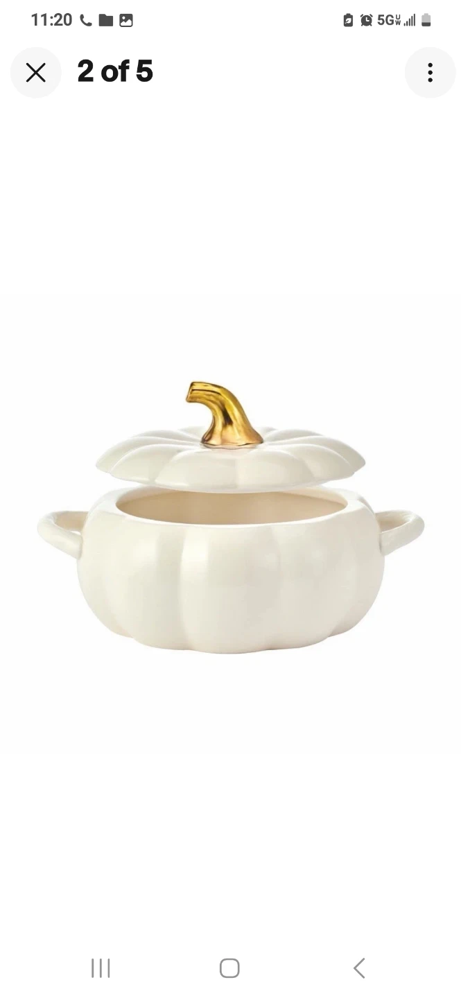 Pfaltzgraff White Pumpkin Casserole Dish - photo 3