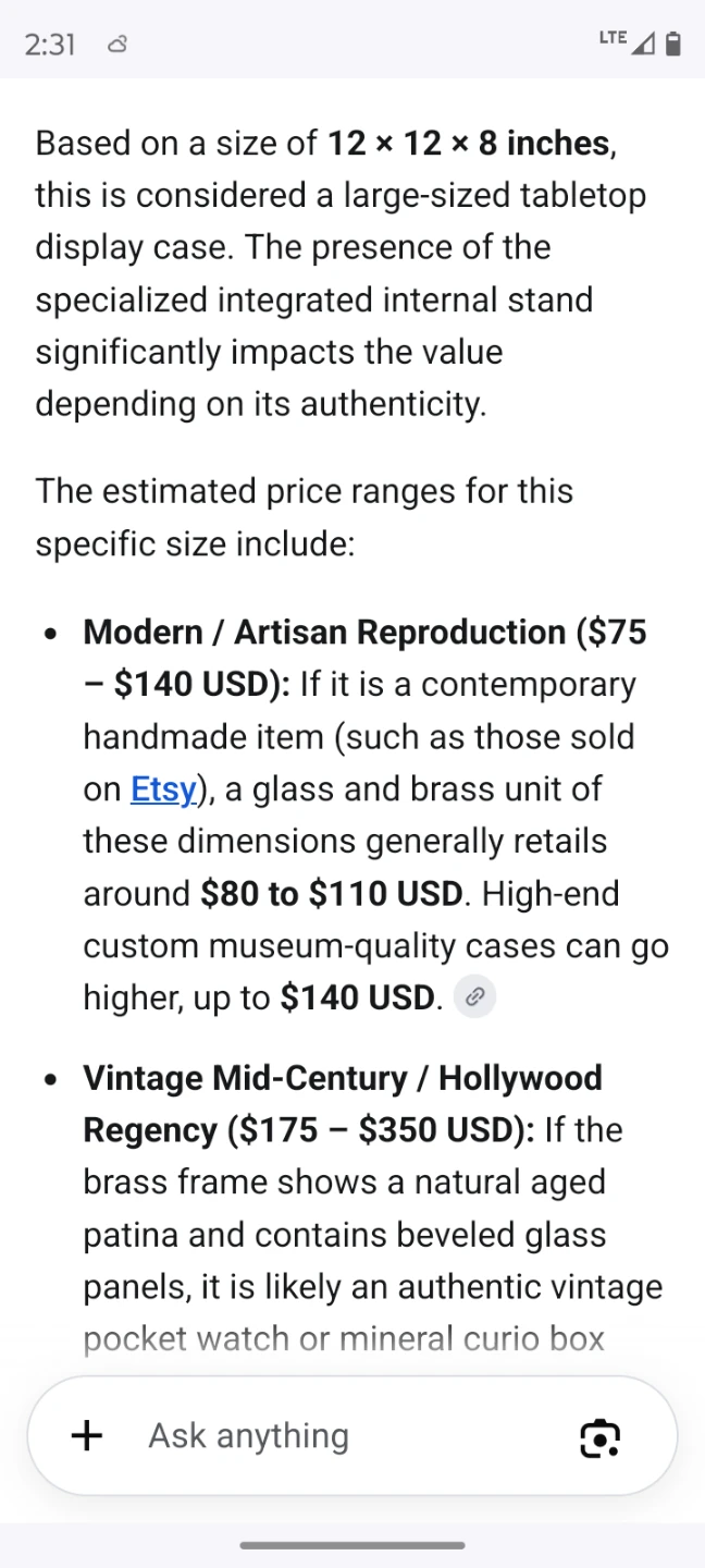Brass&Glass display Case - photo 4