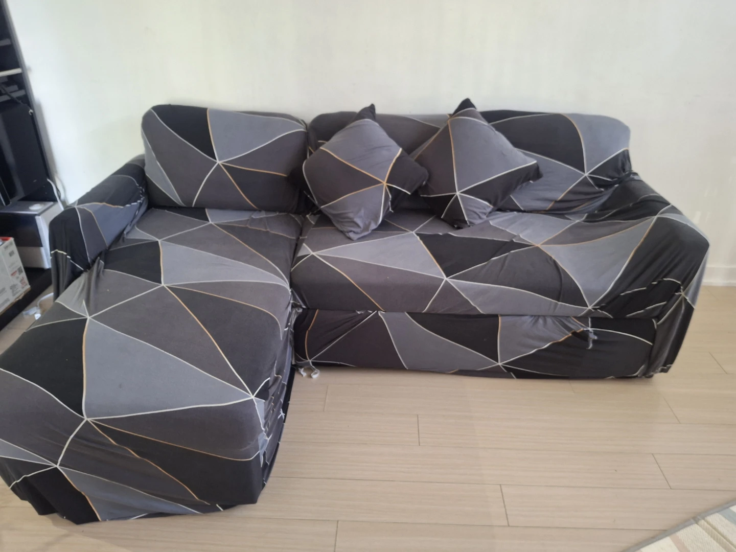 Black Sectional Sofa with Storage