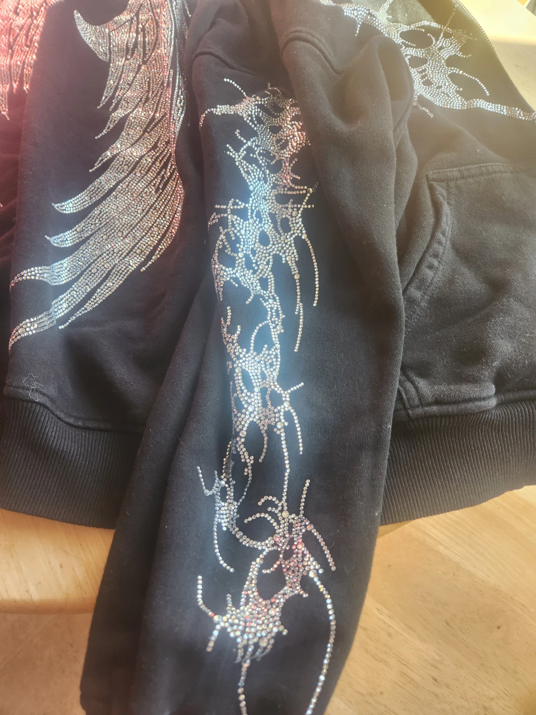 Insomnia Rhinestone Zip-Up Hoodie - photo 2