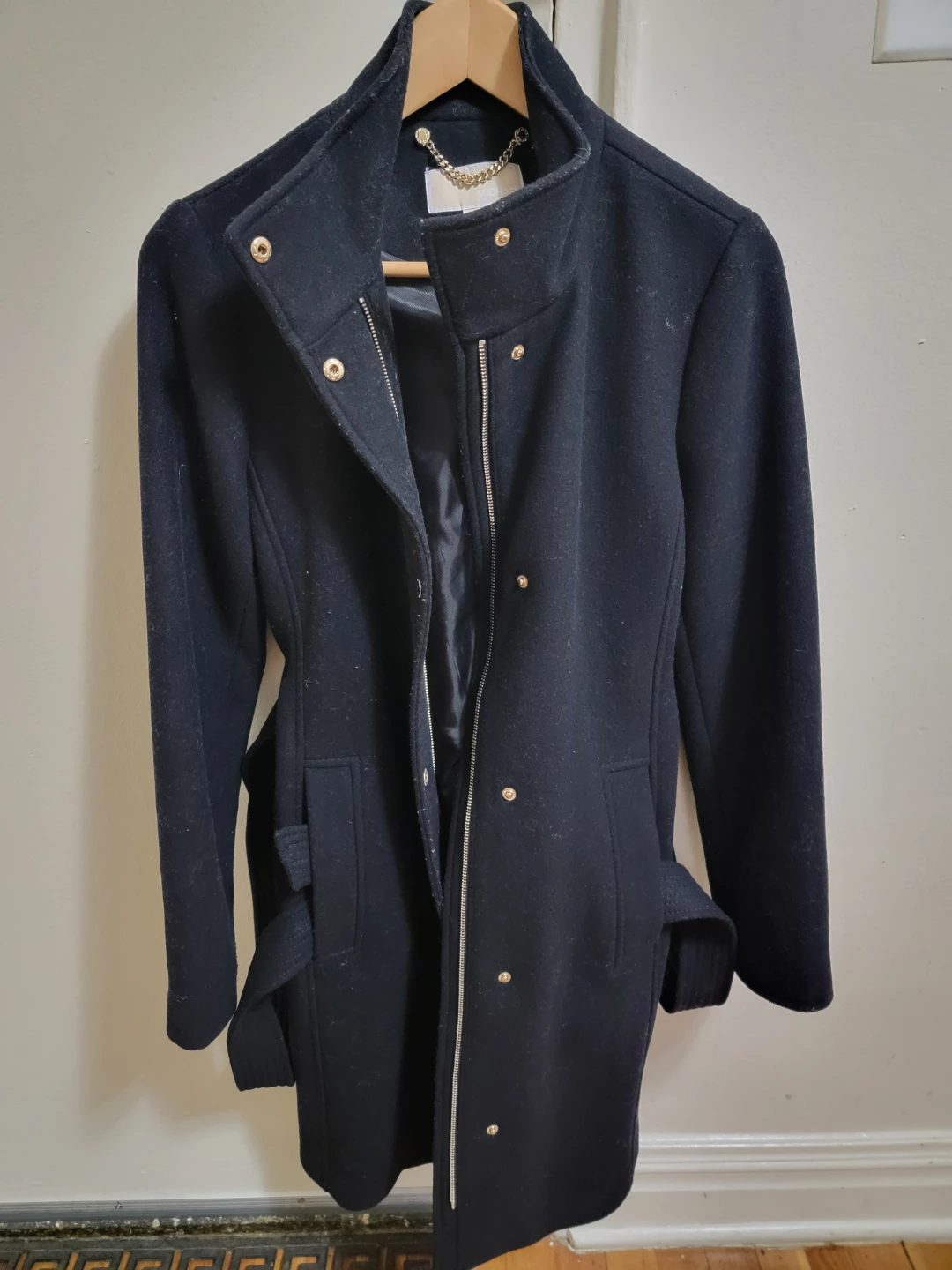 Michael Kors Black Wool Coat