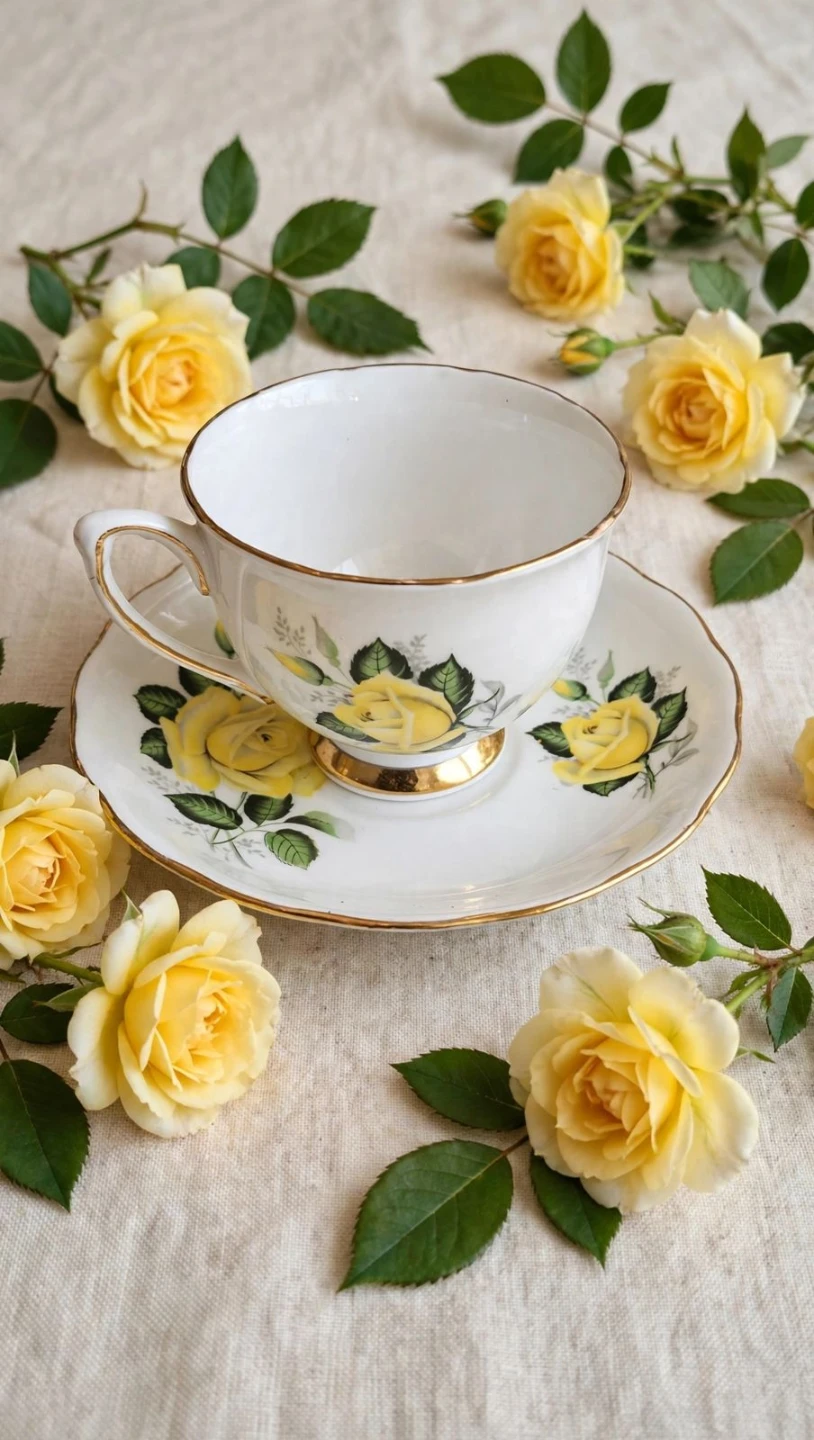 Colclough Yellow Rose Bone China Teacup & Saucer - photo 3
