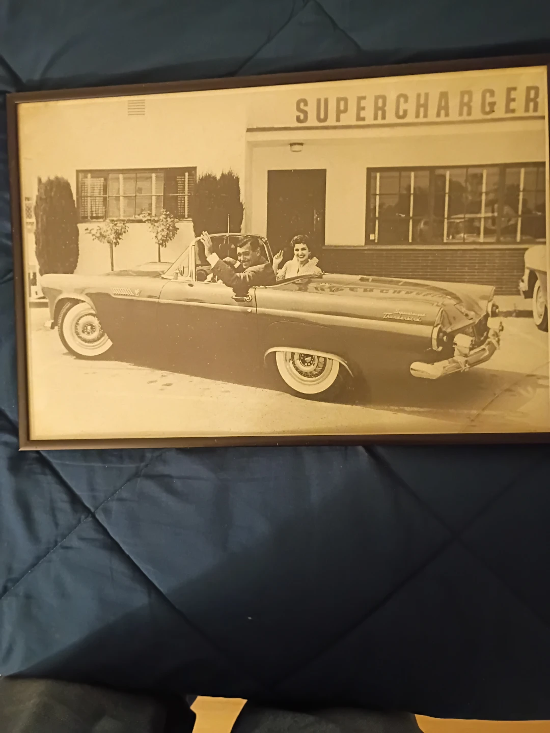 Clark Gable 1960 supercharger picture in a Thunderbird
