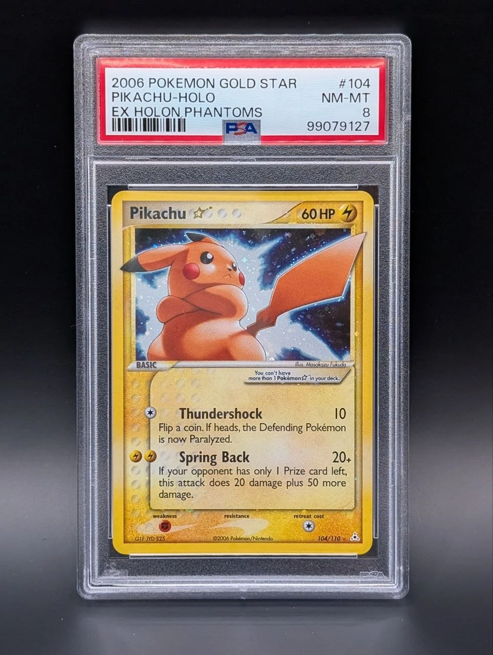 Pokémon Gold Star Pikachu PSA 8