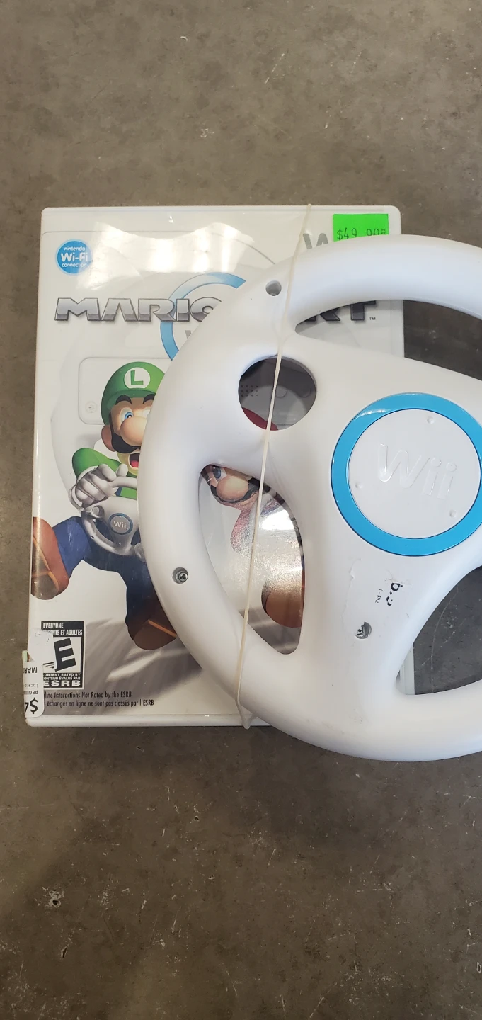 Mario Kart Wii Game and Wii Wheel Controller