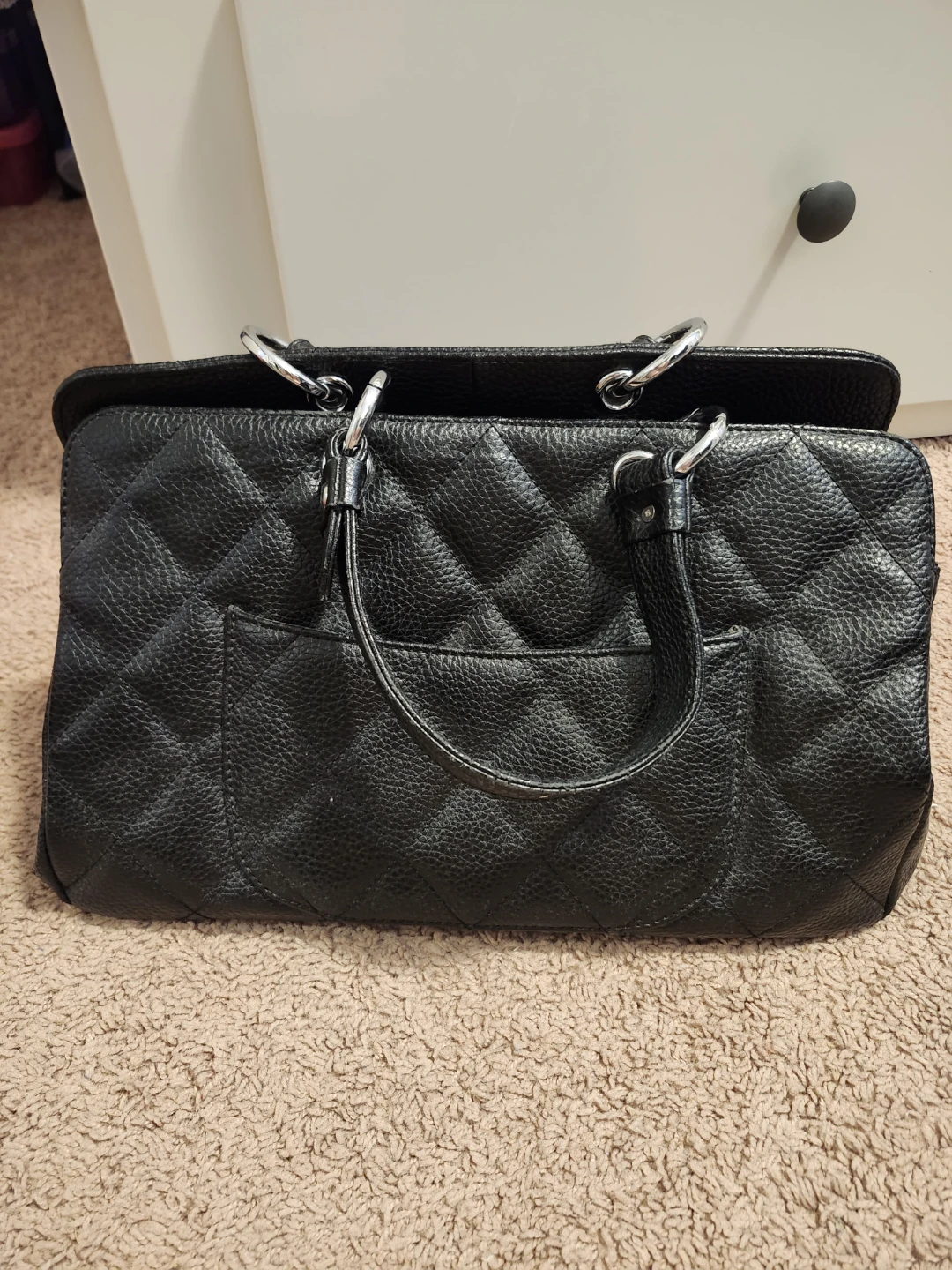 Chanel Black Quilted Leather Tote