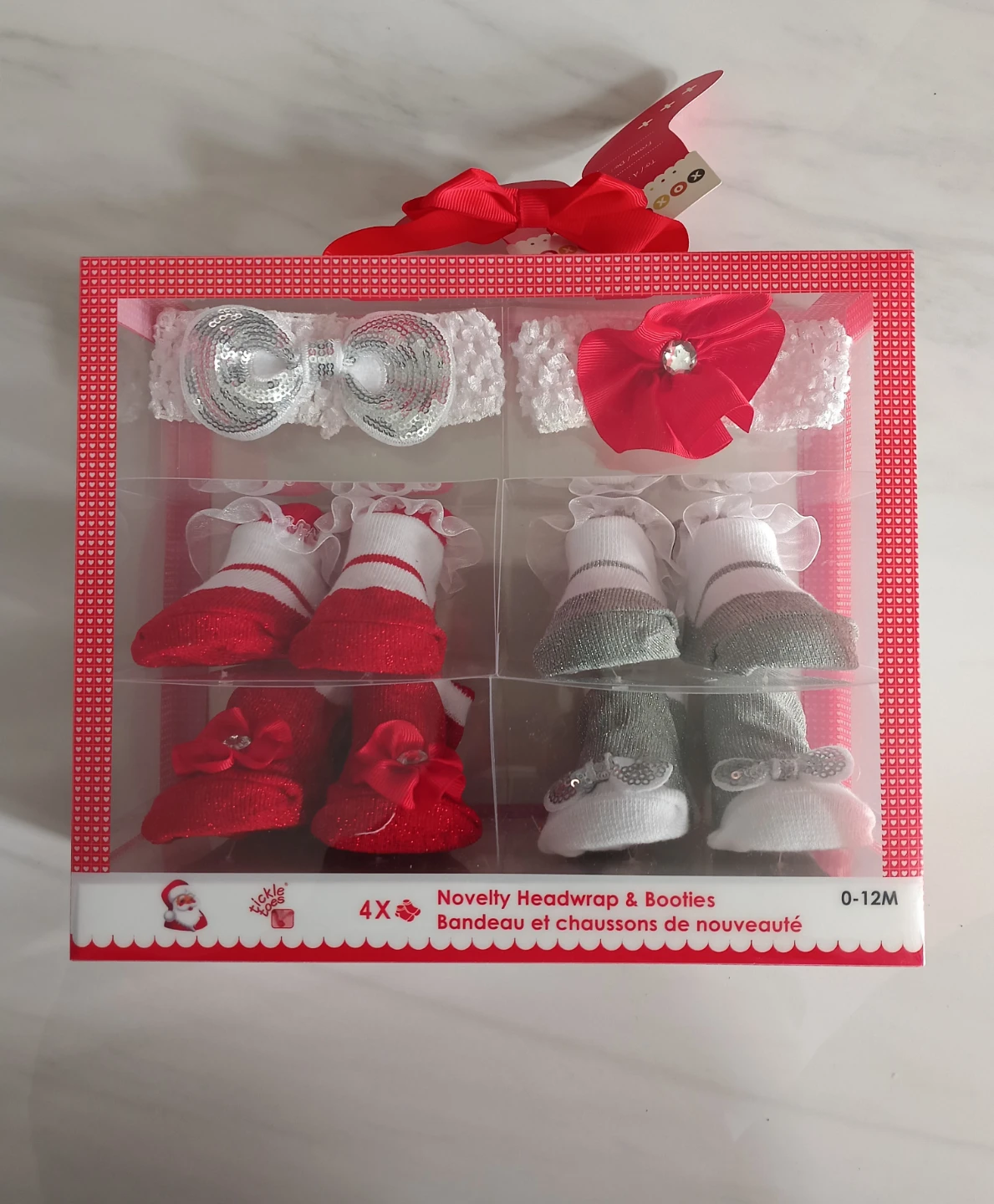 Tickle Toes Baby Headwrap and Booties Set