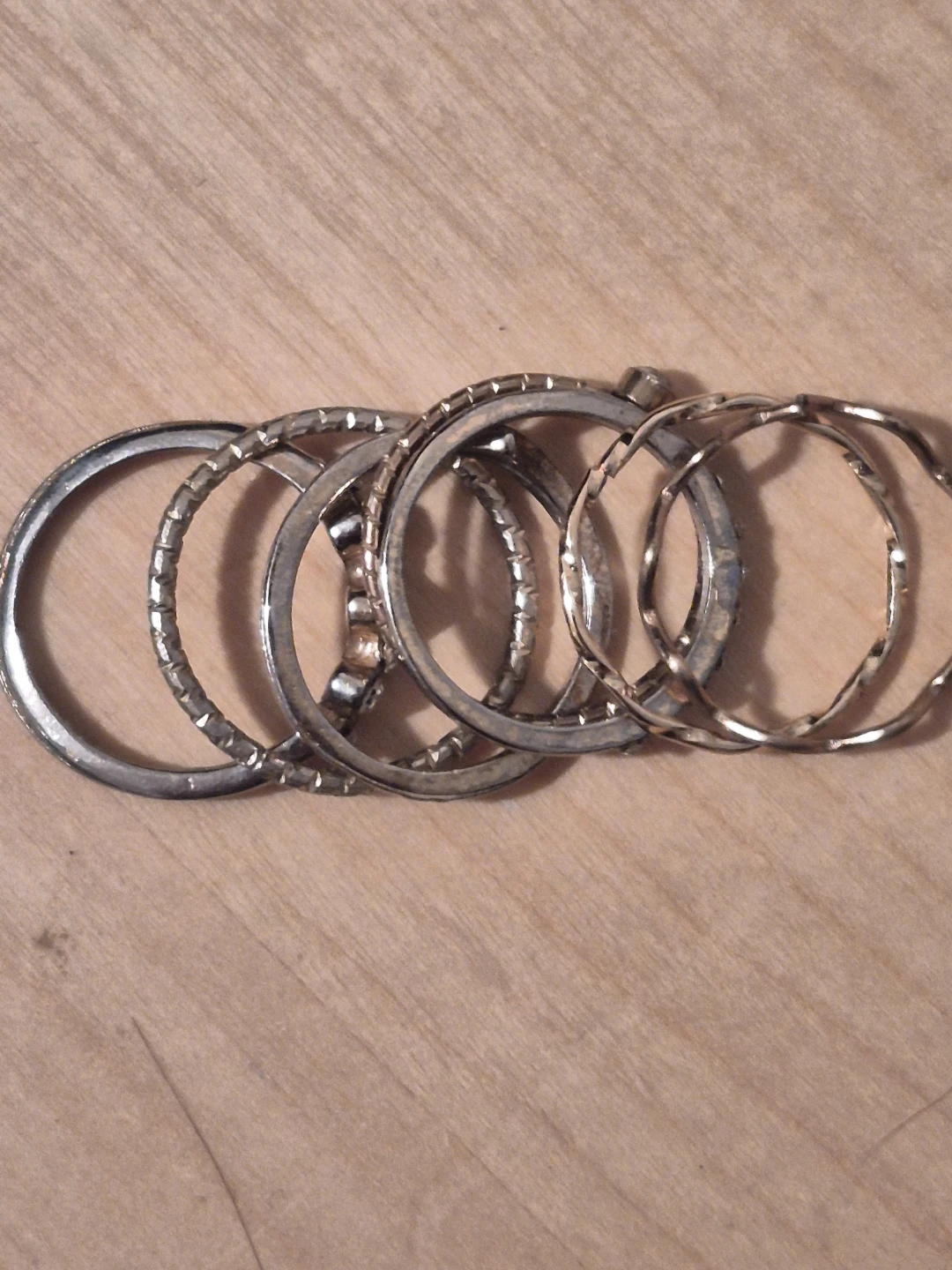Set of 7 Stackable Silver-Tone Rings - photo 2