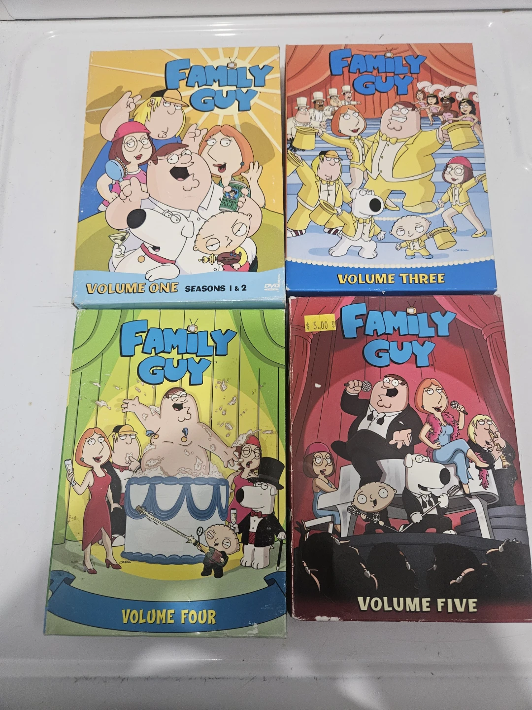 Family Guy DVD Volumes 1,2, 3, 4, and 5