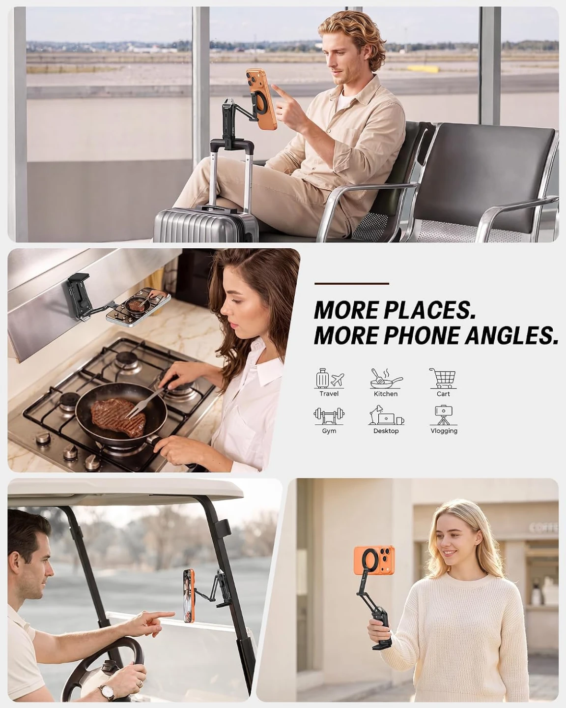 TP02 Magnetic Phone Tripod for MagSafe, 360° Pivot - photo 5