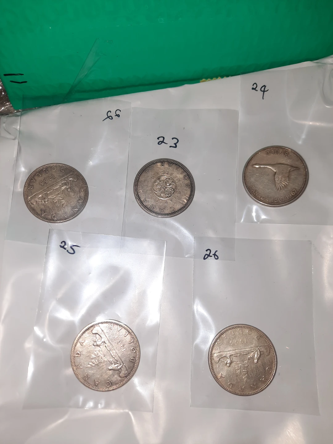 Set of 5 Canadian Silver Dollar Coins - photo 2
