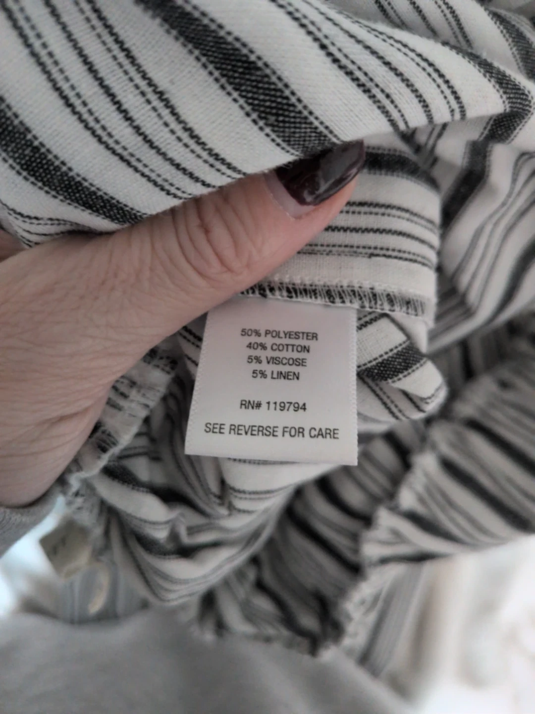 Wide leg cotron-linen blend striped pants - photo 4
