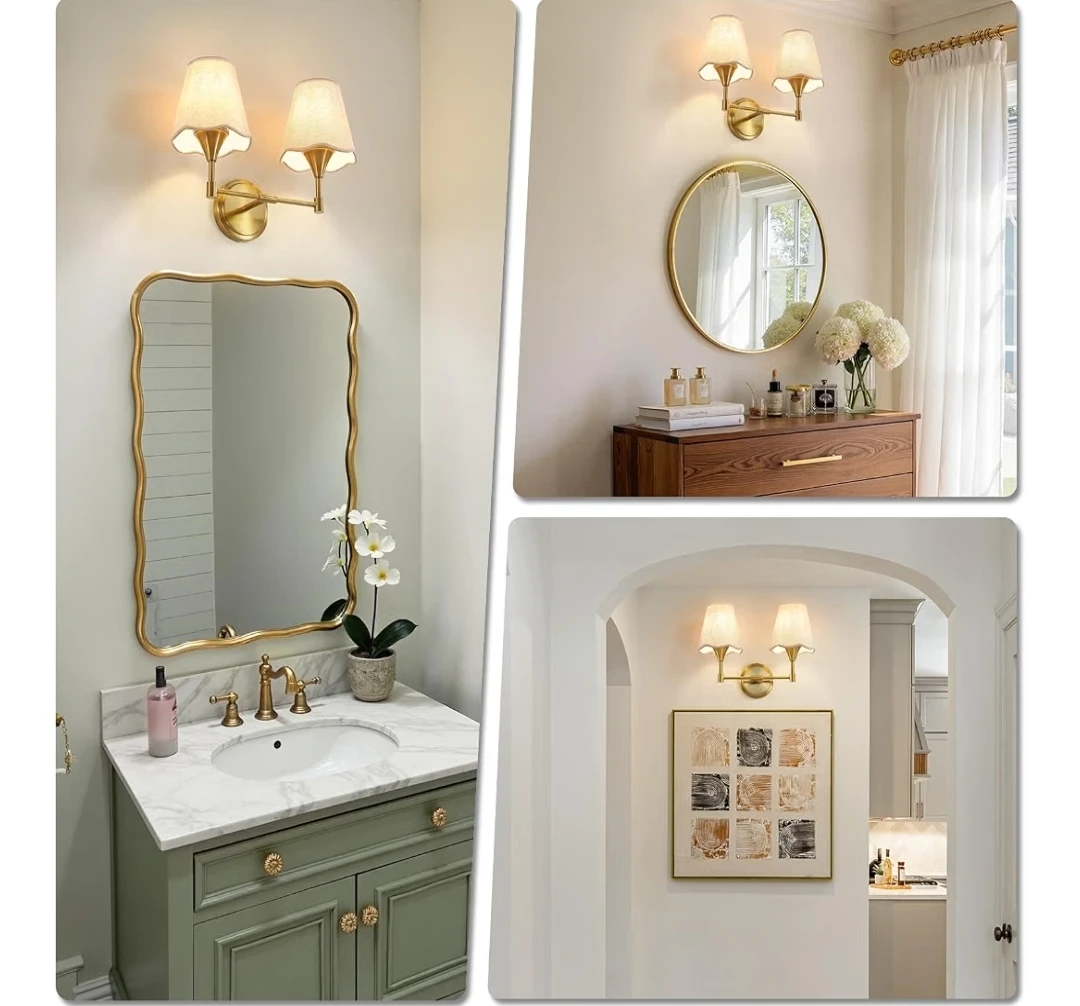 2-Light Brushed Gold Wall Sconce - photo 4