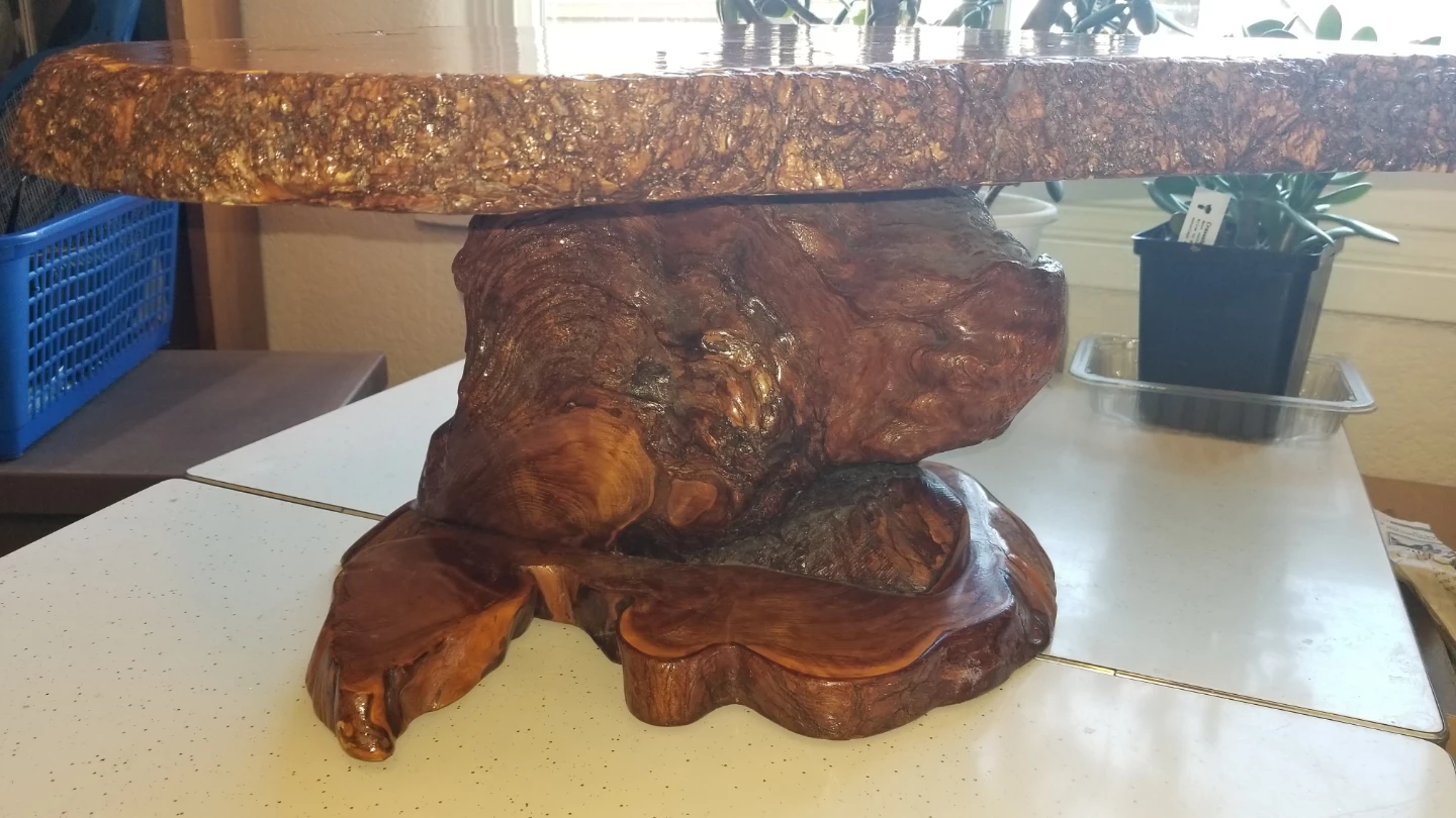 Natural Wood Burl Accent Table - photo 2
