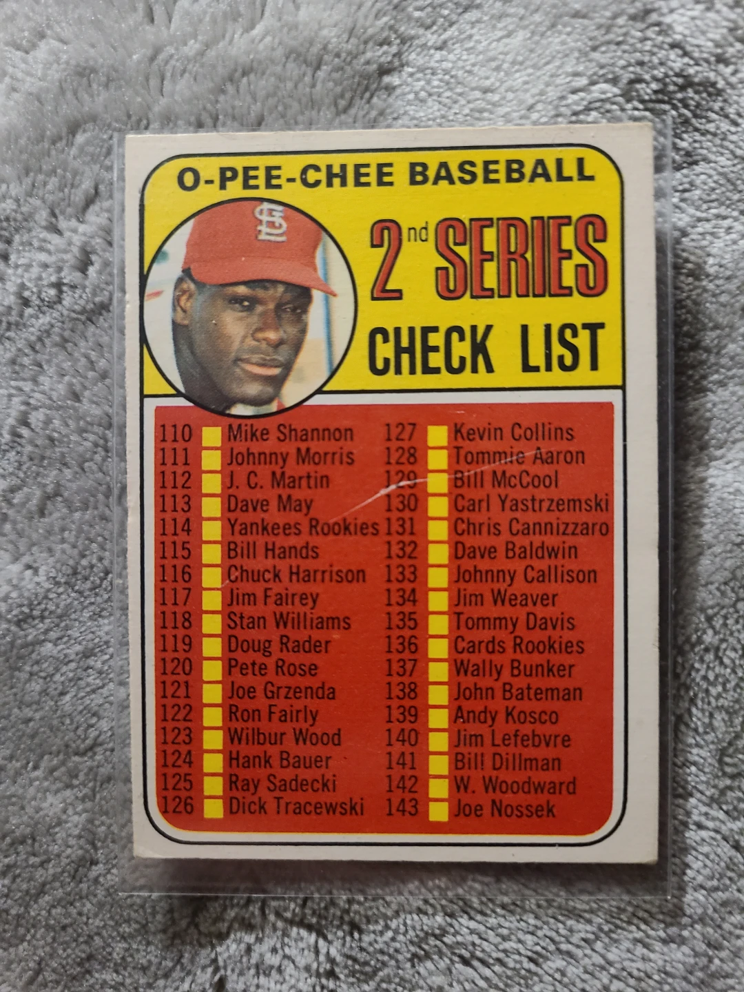 1969 O-Pee-Chee Baseball 2nd Series Checklist Card