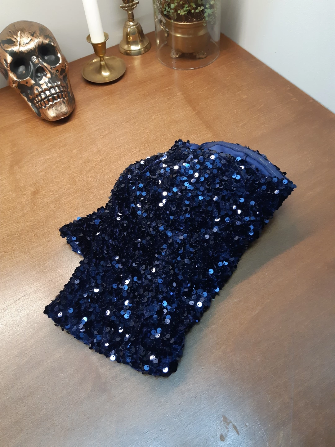 Autres Filles Strapless navy blue sequin corset top - photo 5