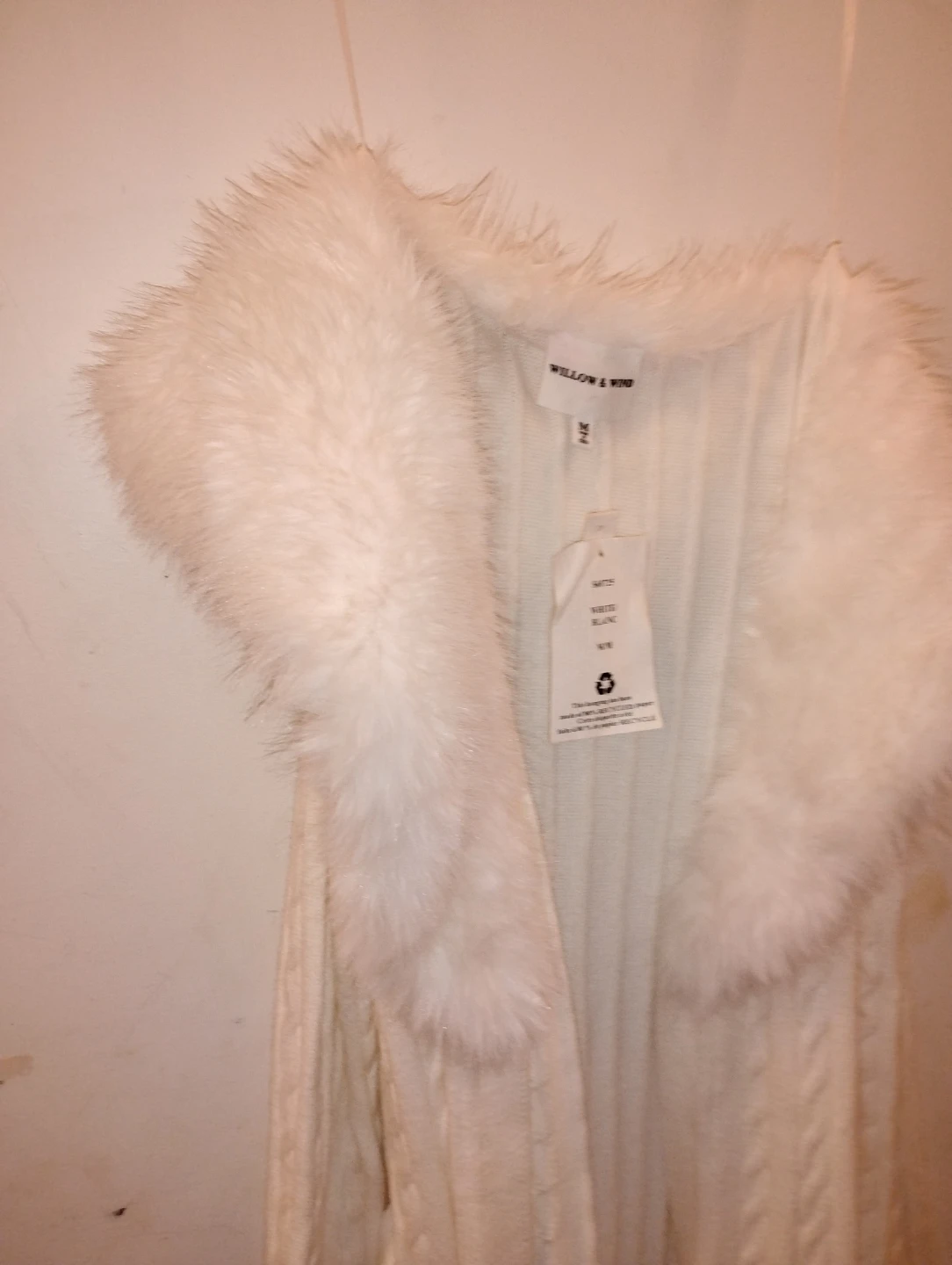 Willow & Wind White Faux Fur Cardigan - photo 4