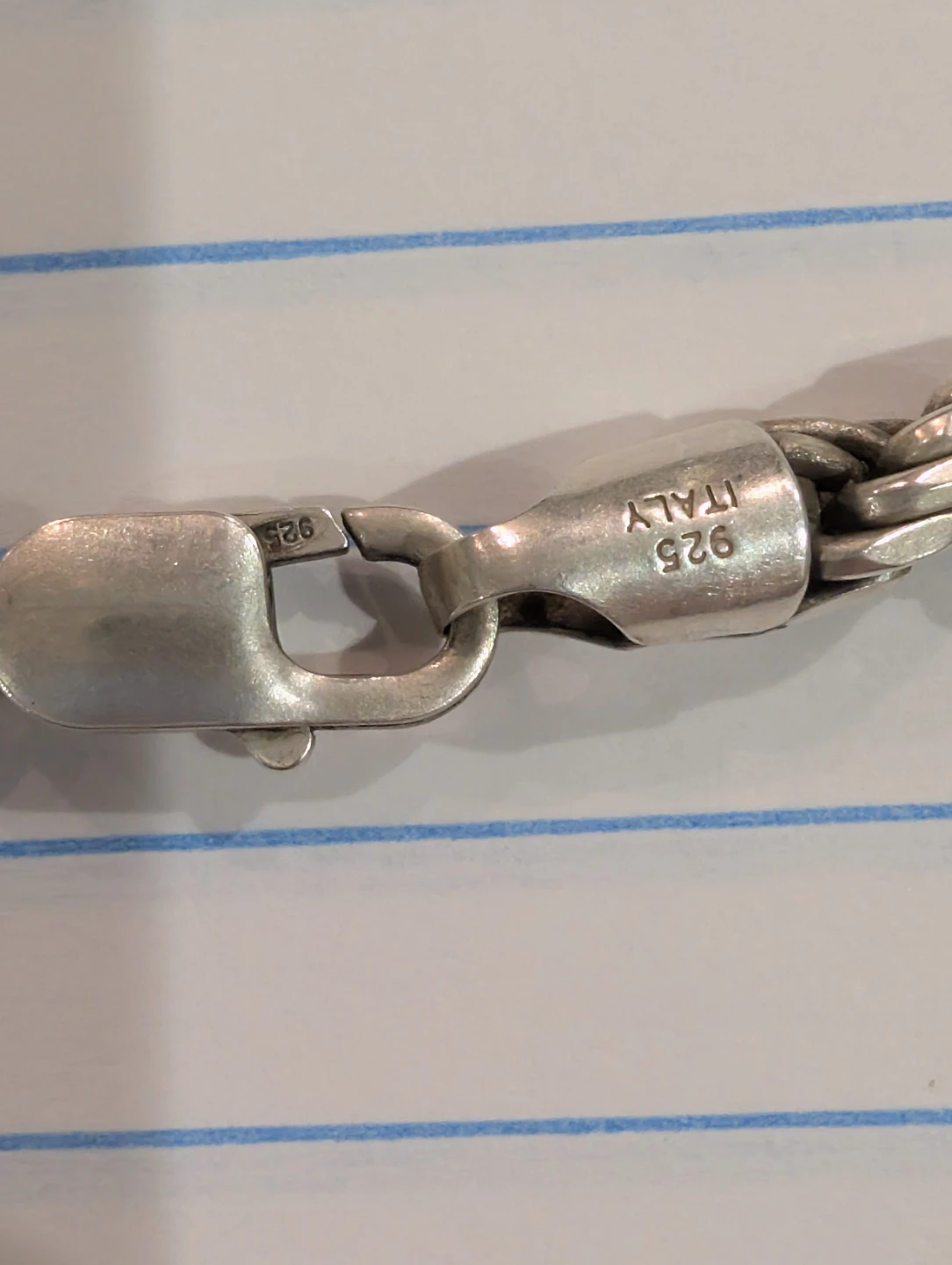 A 7 mm Solid 925 Sterling Silver Italian Rope Chain Necklace - photo 4