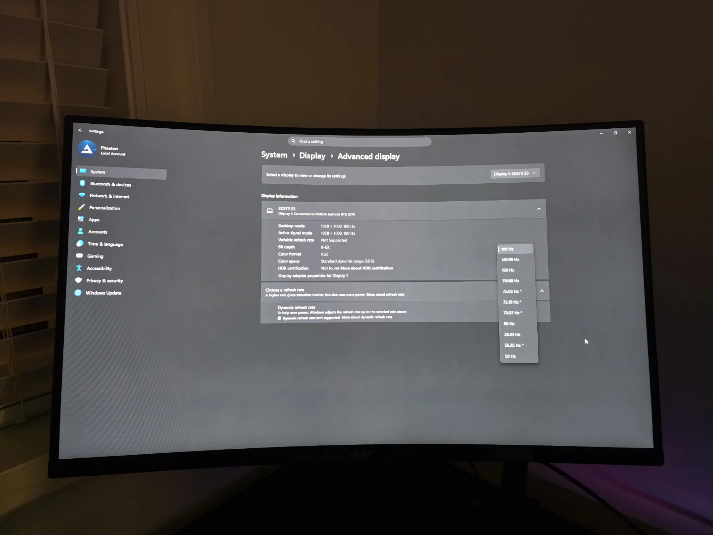 Acer ED273 S3 27" VA Curved Gaming Monitor - photo 3