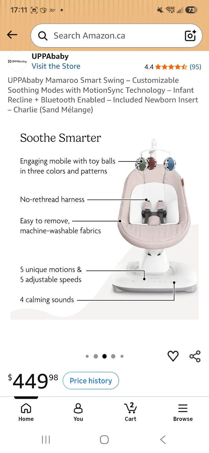 UPPAbaby Mamaroo Smart Swing - photo 5