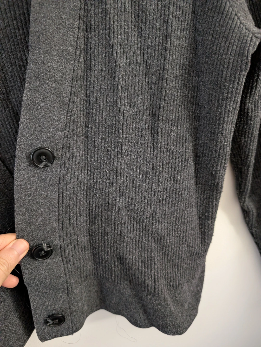 Uniqlo Cozy Ribbed Cardigan Dark Gray Size M - photo 4