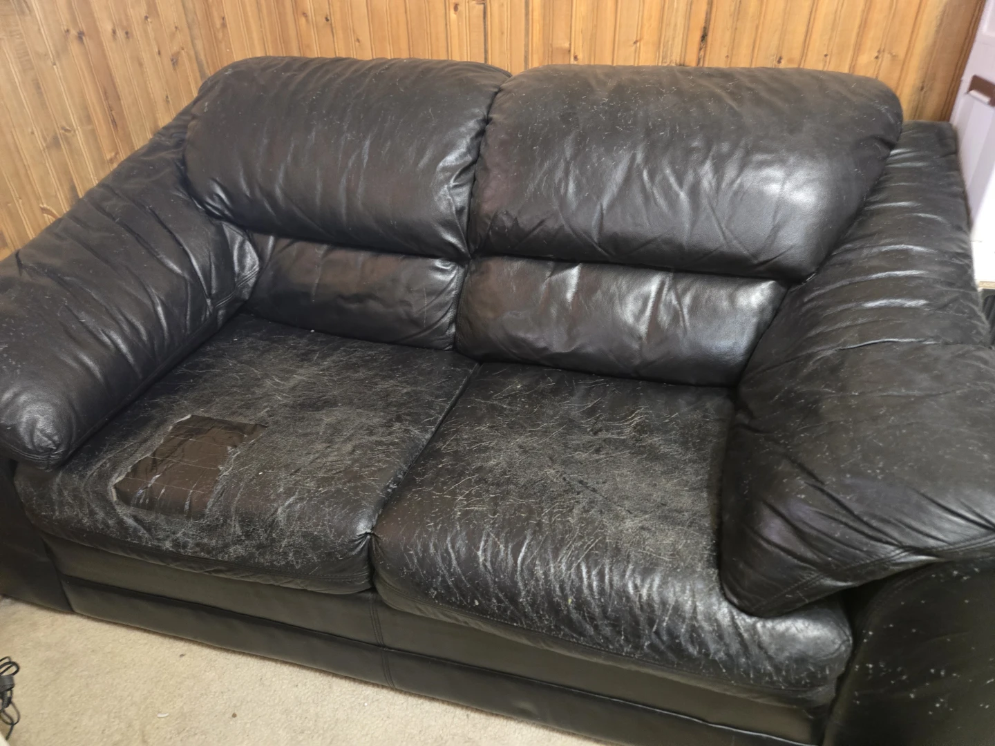 Black Two-Seater Sofa