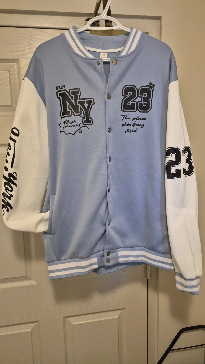 Light Blue NY Varsity Jacket