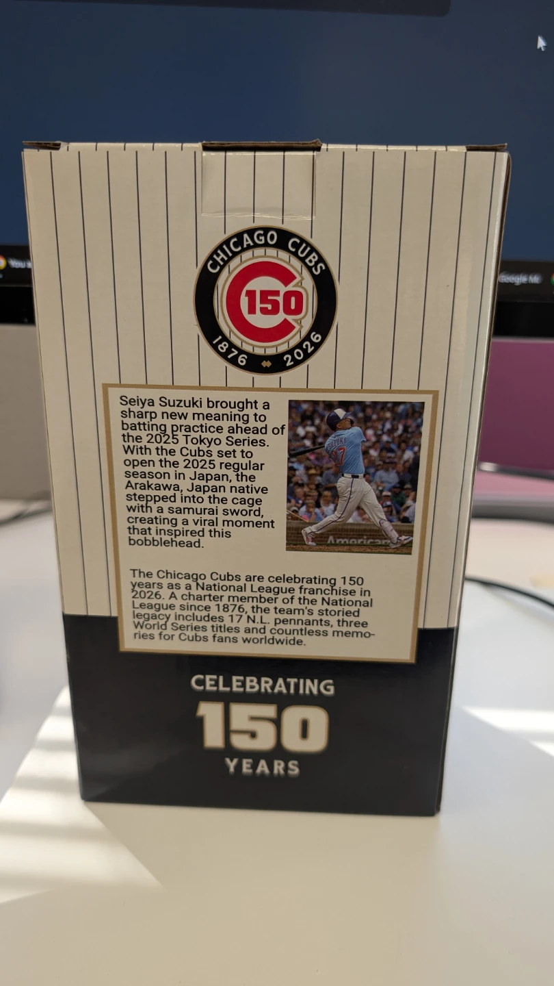 Seiya Suzuki Chicago Cubs 150th Anniversary Bobblehead
