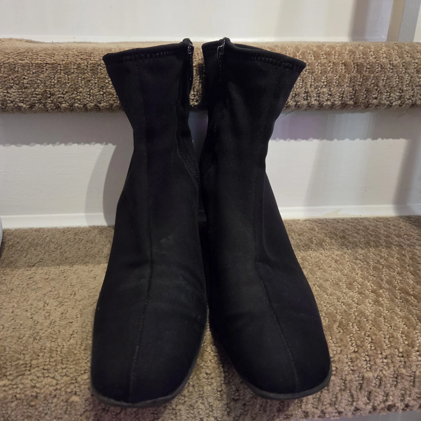 Black Wedge Ankle Boots Size 41 9W - photo 4
