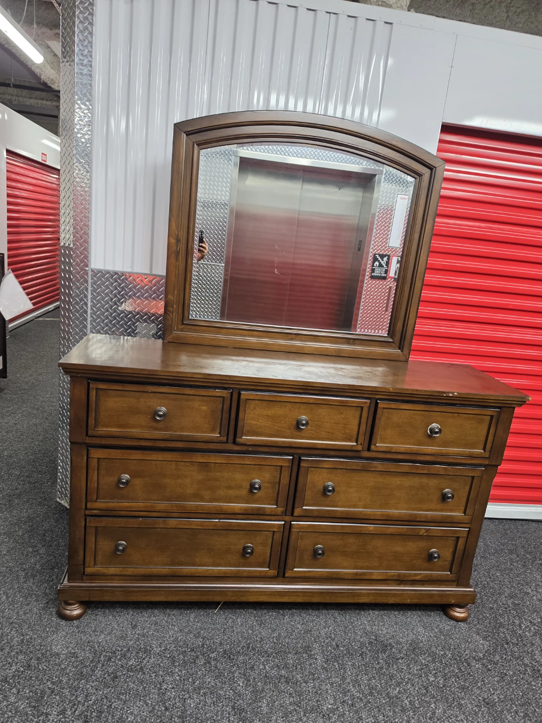 Wooden Dresser with Mirror - photo 3