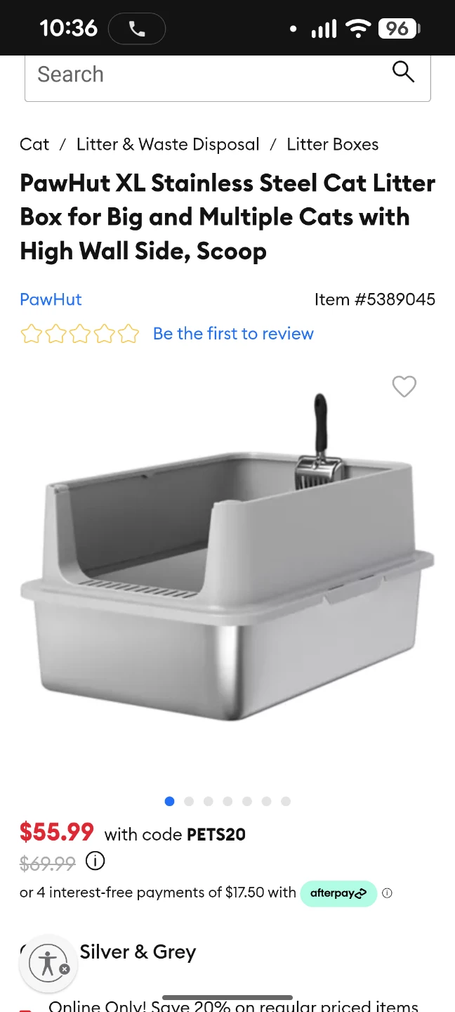 PawHut XL Stainless Steel Cat Litter Box