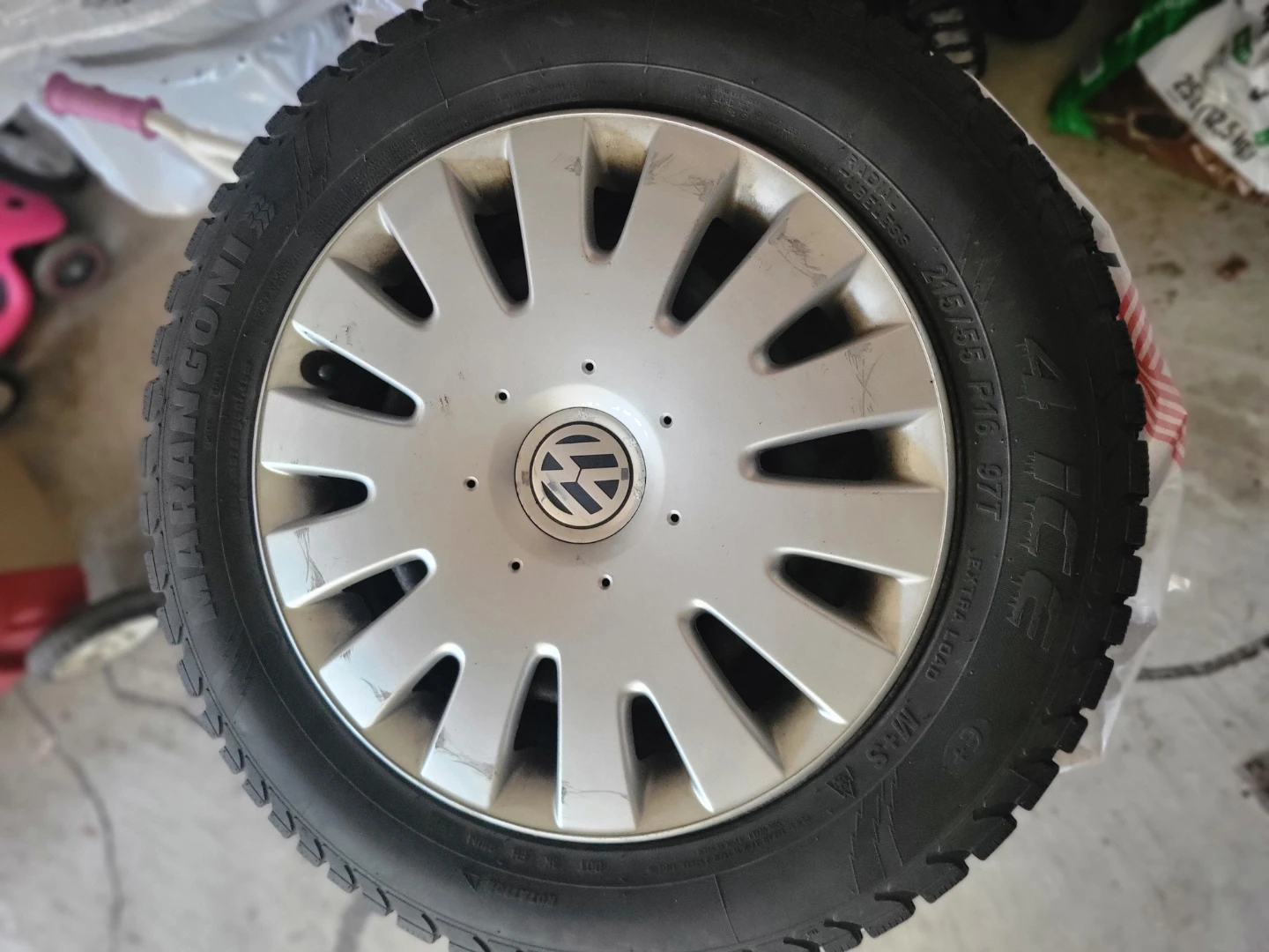 Four Volkswagen 16-inch Winter Tires and Rims