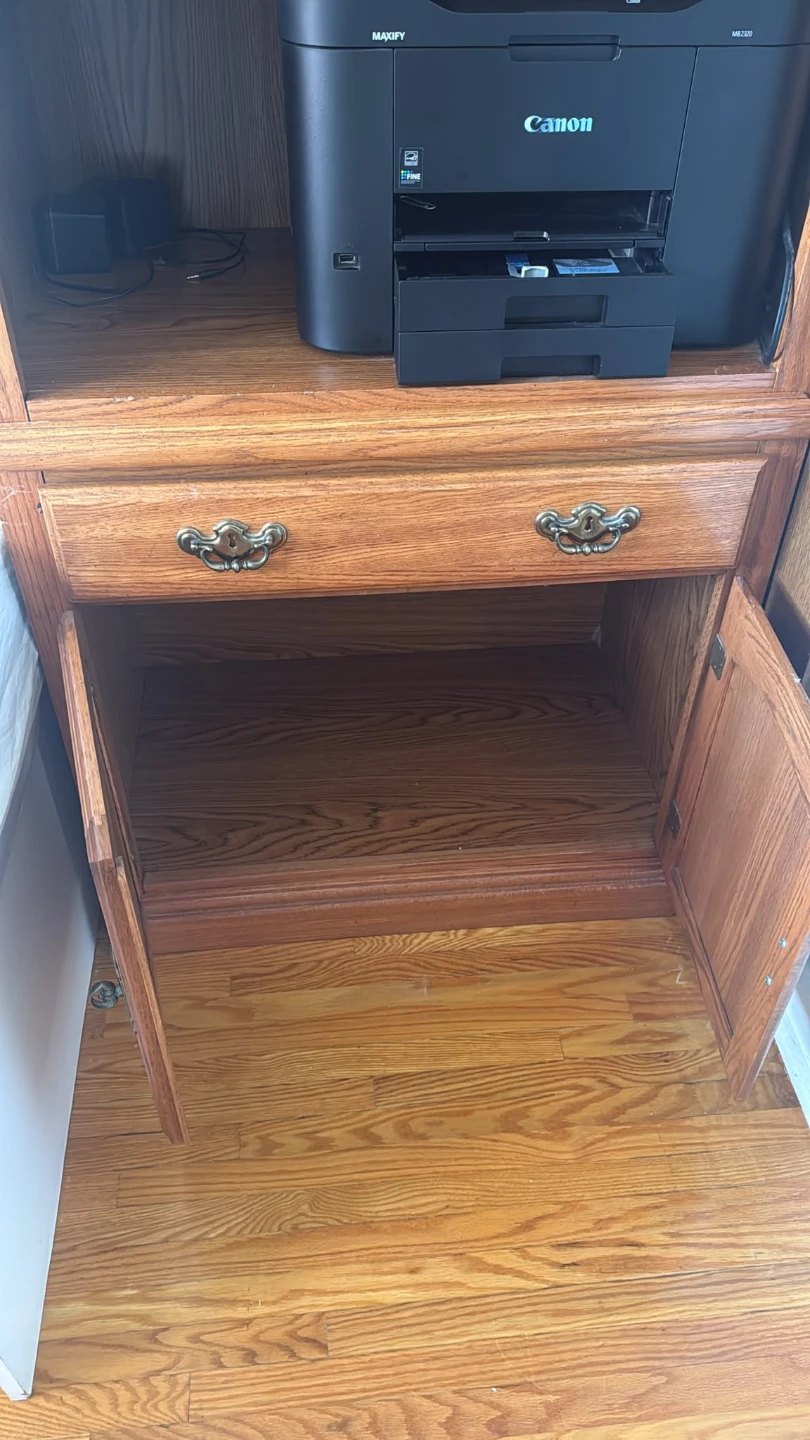 Oak Bookcase with Storage Cabinet - photo 3