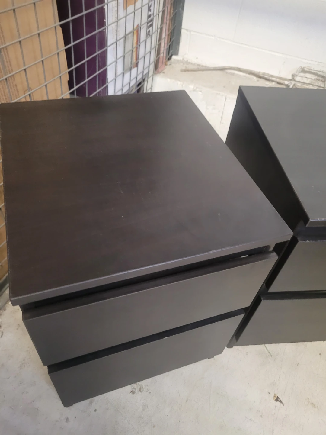 Two Dark Wood Bedside Tables - photo 2