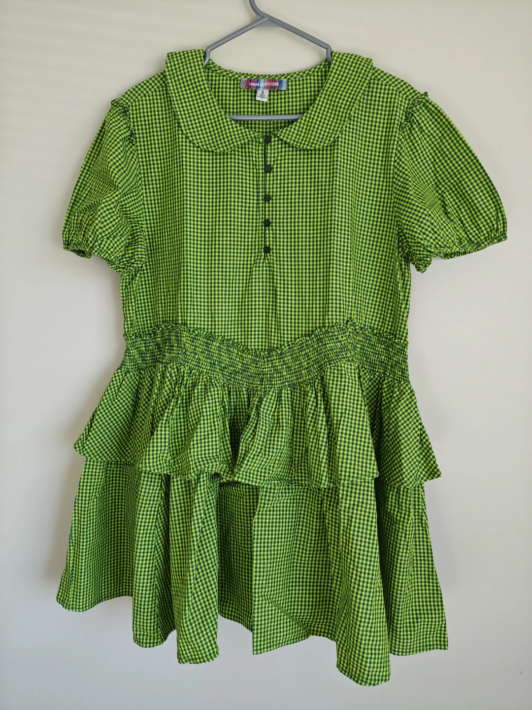 Urban Outfitters Green Gingham Dress
