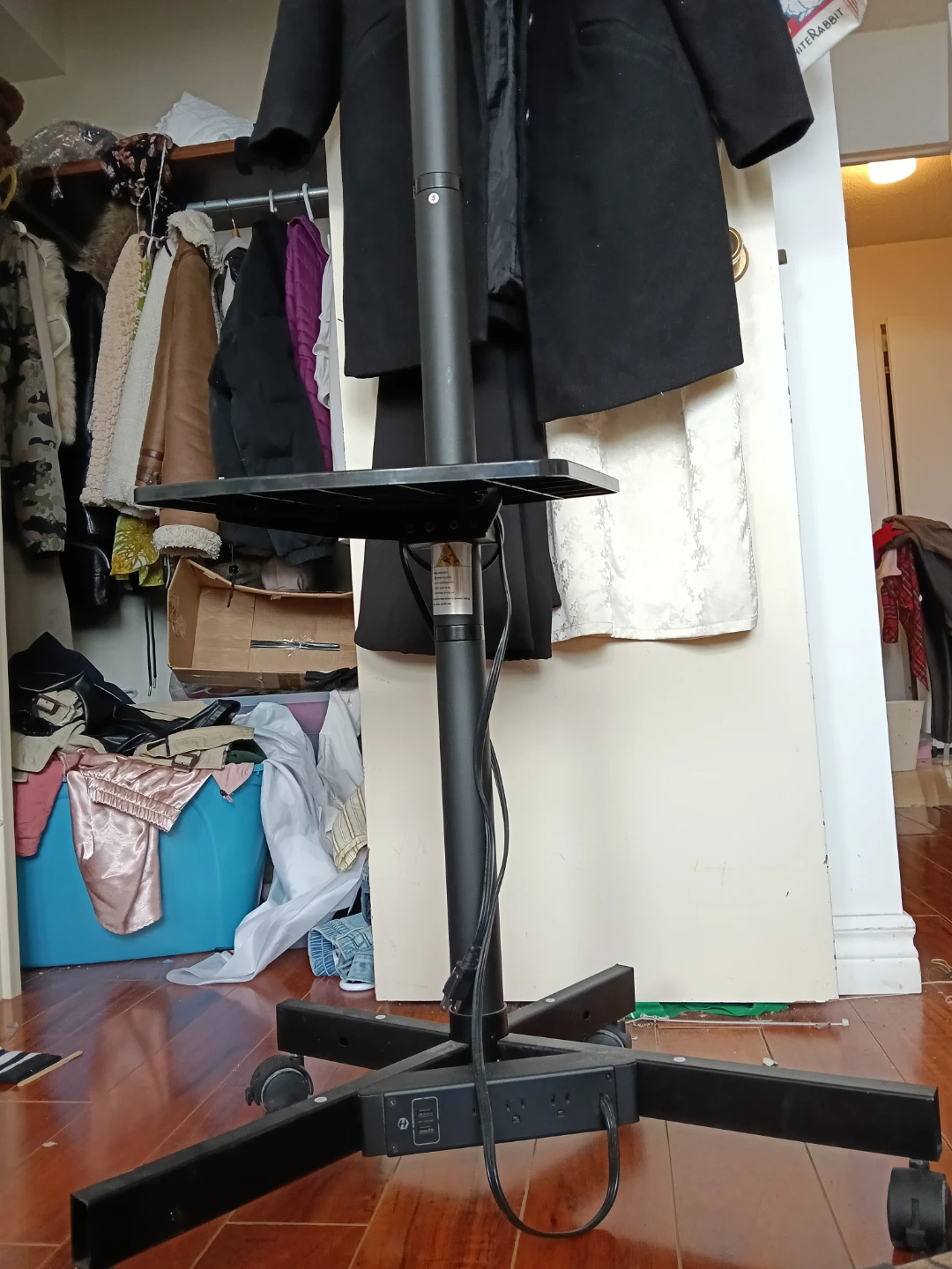 Mobile Height Adjustable laptop Stand with Power Bar