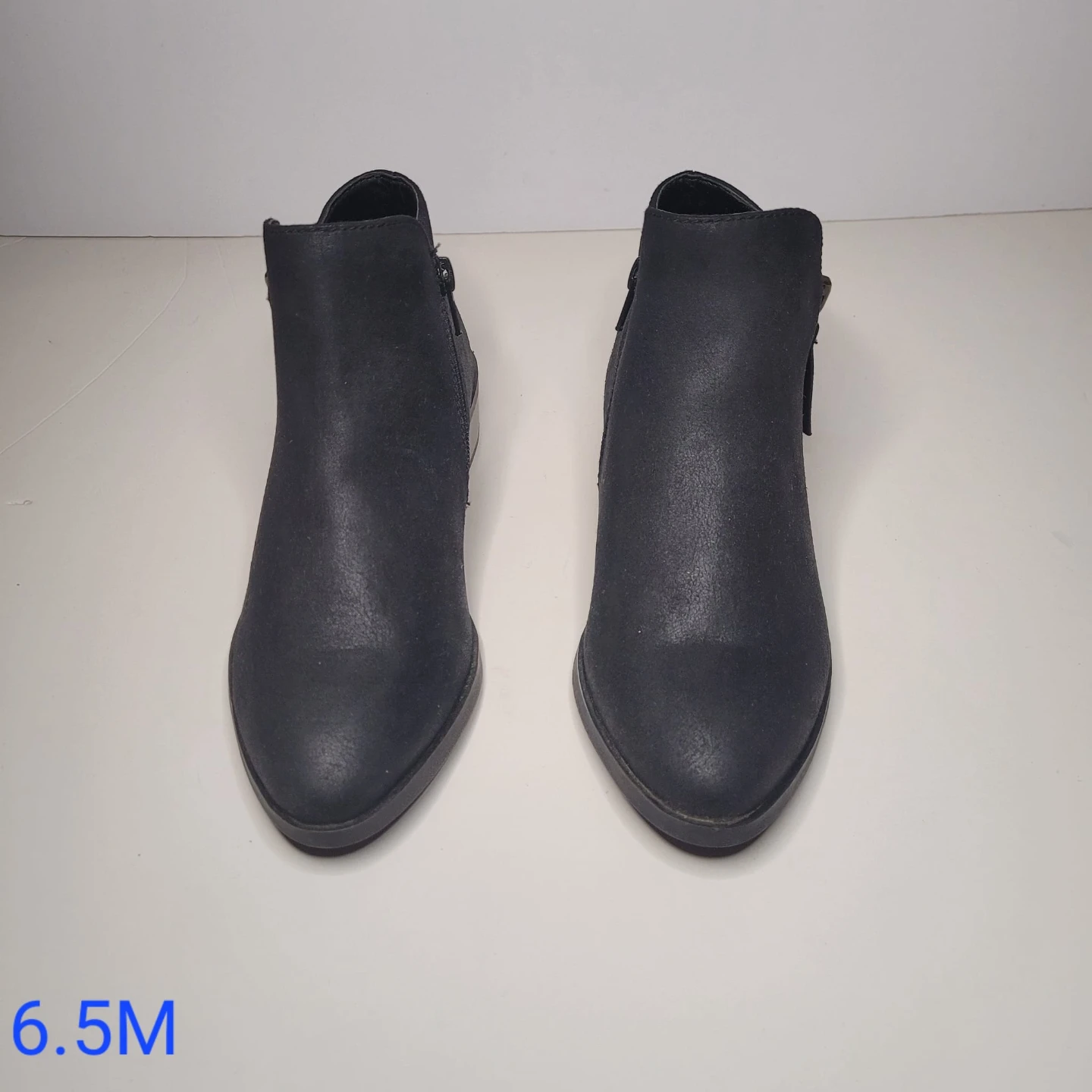 Black Faux Suede Ankle Boots Size 6.5