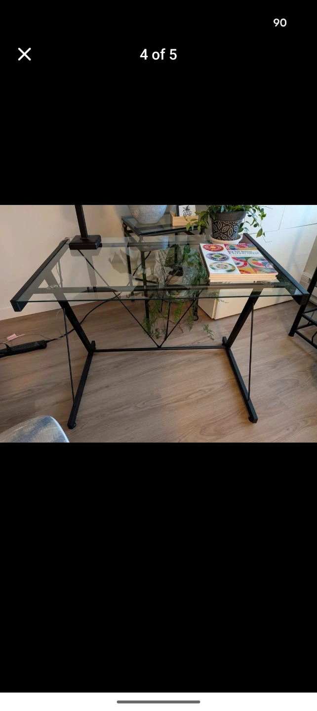 Modern glass top desk