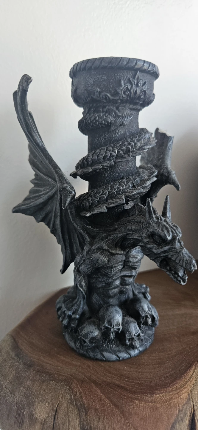 Dragon and Skull Candlestick Holder - photo 2